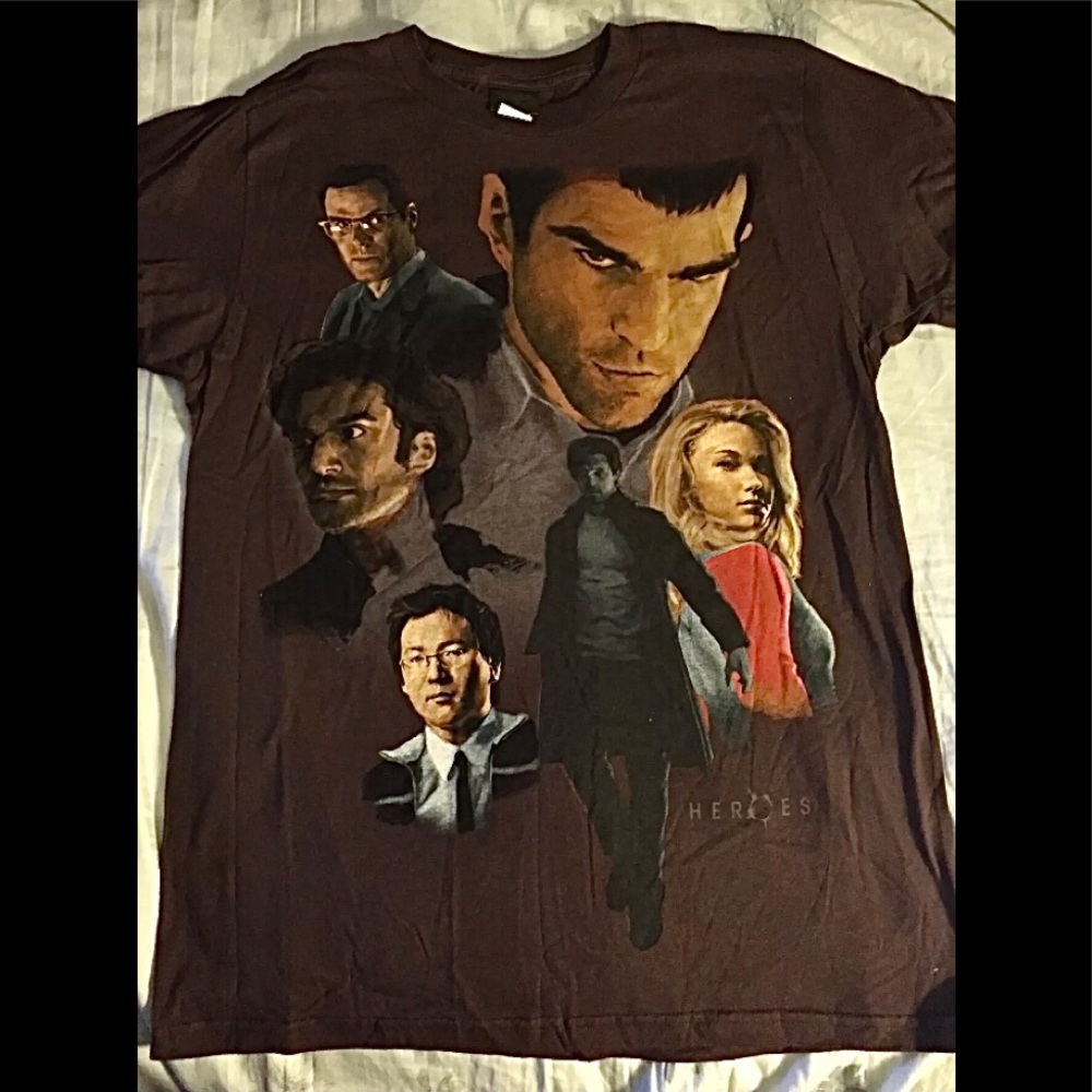 HEROES TV Series (2006) Tshirt Mens Sz L Psycho Thriller Drama RARE NEW